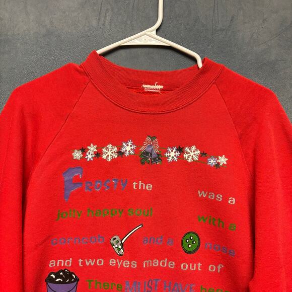 Vintage Frosty The Snowman Crewneck Sweatshirt BJ Designs Teacher Cozy Comfy Med - Picture 8 of 9
